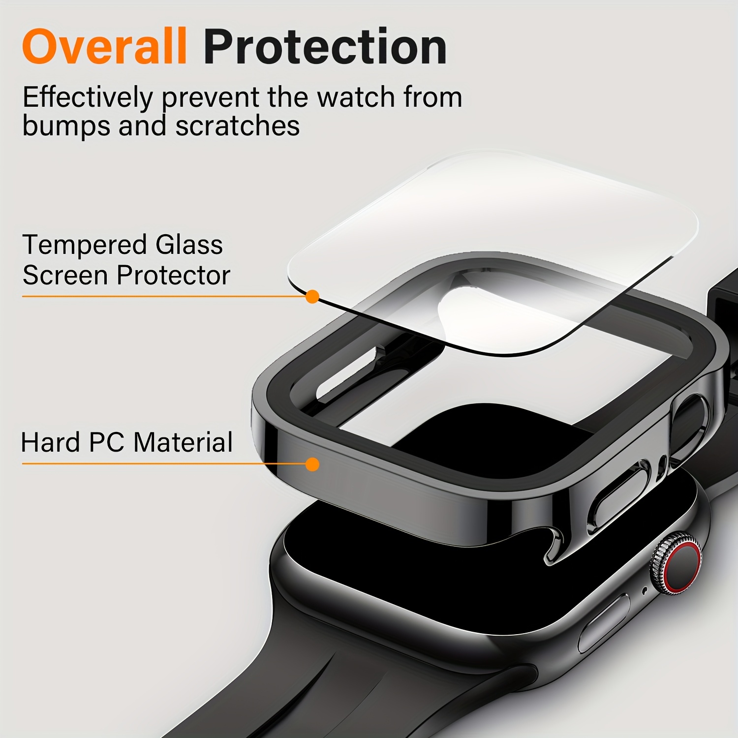 set of 4 premium electroplated design electroplated pc protective case for   watch built in tempered glass screen stylish design suitable for 40mm 41mm 42mm 44mm 45mm 46mm 49mm a great gift option Product details 1
