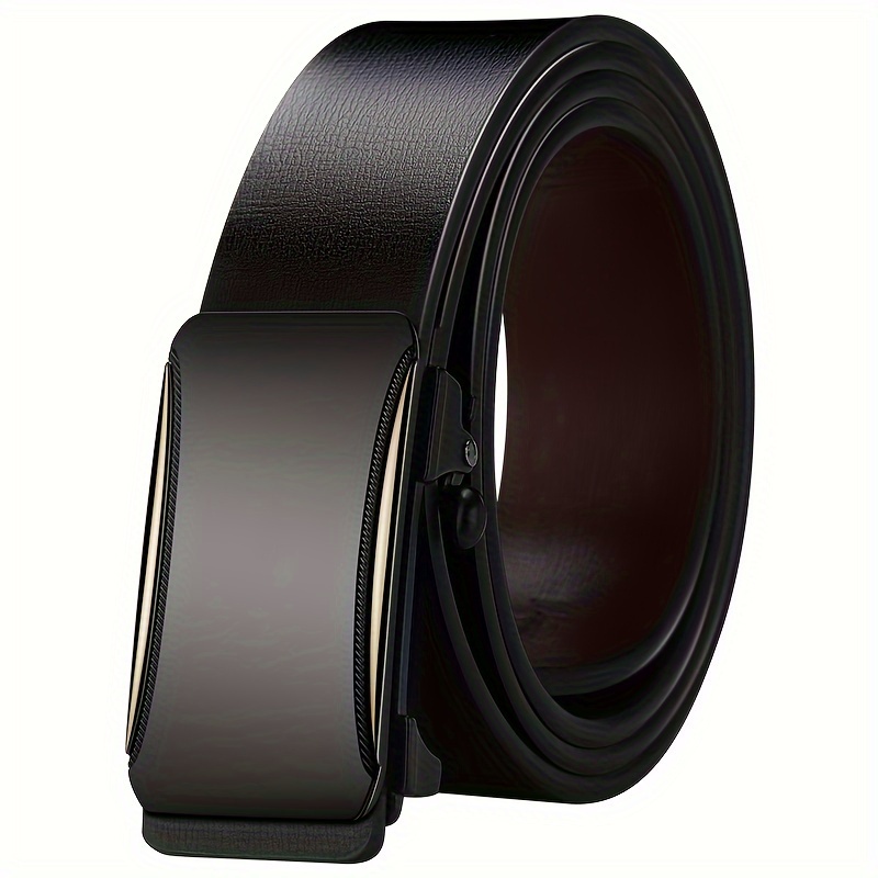 Men's Leather Cowhide Belt with Automatic Buckle