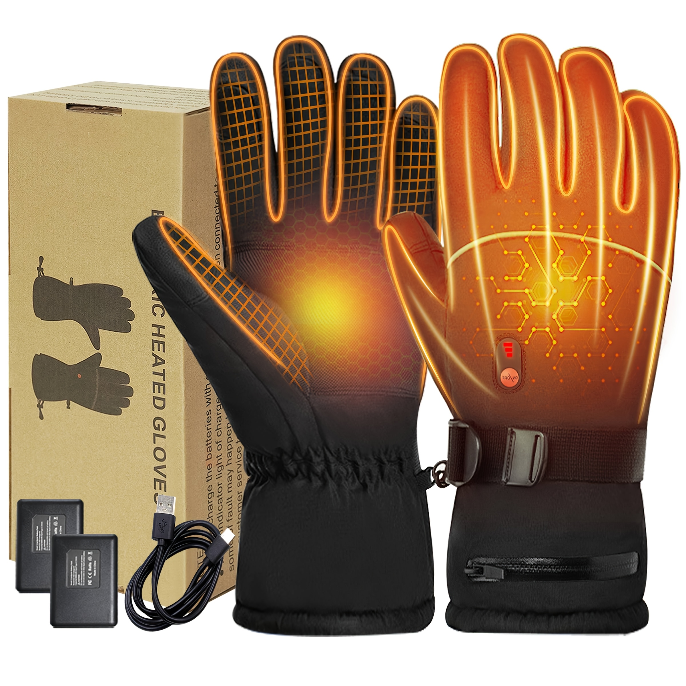 TEMU 1 Of Gloves Battery Heated Motorbike Gloves. -slip And -, Insulated Gloves , Suitable For Riding, Motorbike, Thanksgiving, Christmas, New Year's