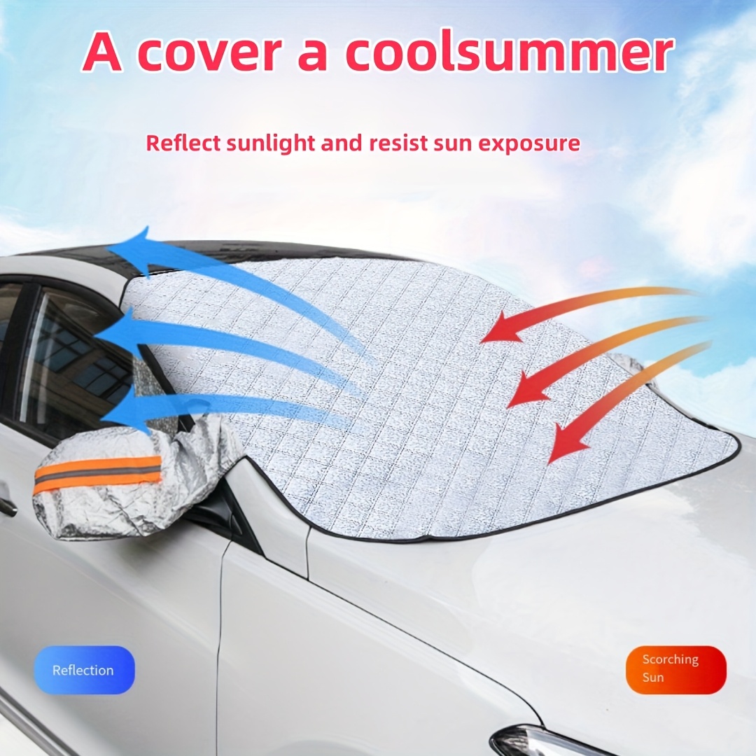 

1pc {car Windshield }, Winter Half Car Sewing Car Thickened , Snow Protection, Frost Protection, And Water Seepage Protection, Rain Protection, Sun Protection, Anti-scratch