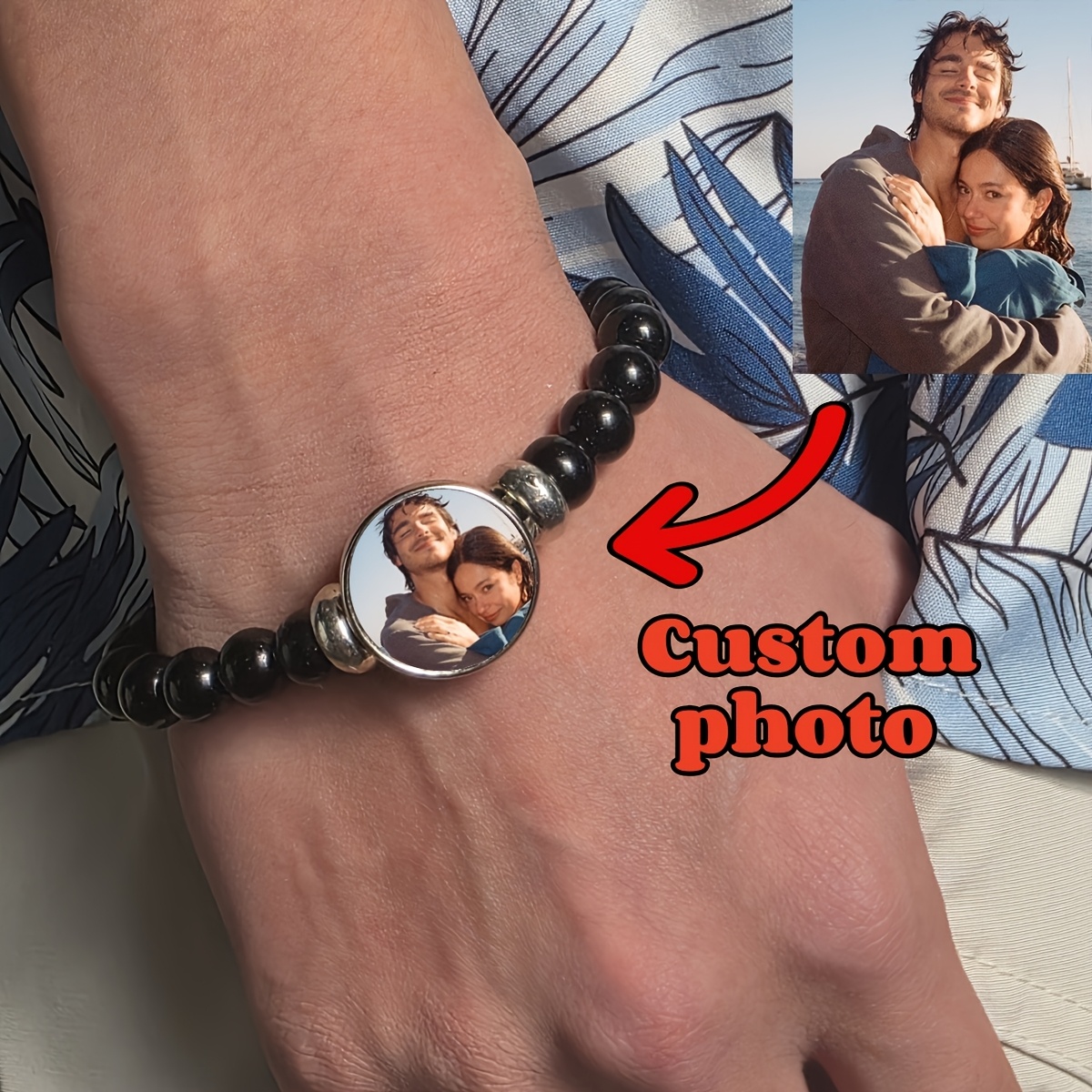Personalized Custom Women's Bracelet with Photo Inlay