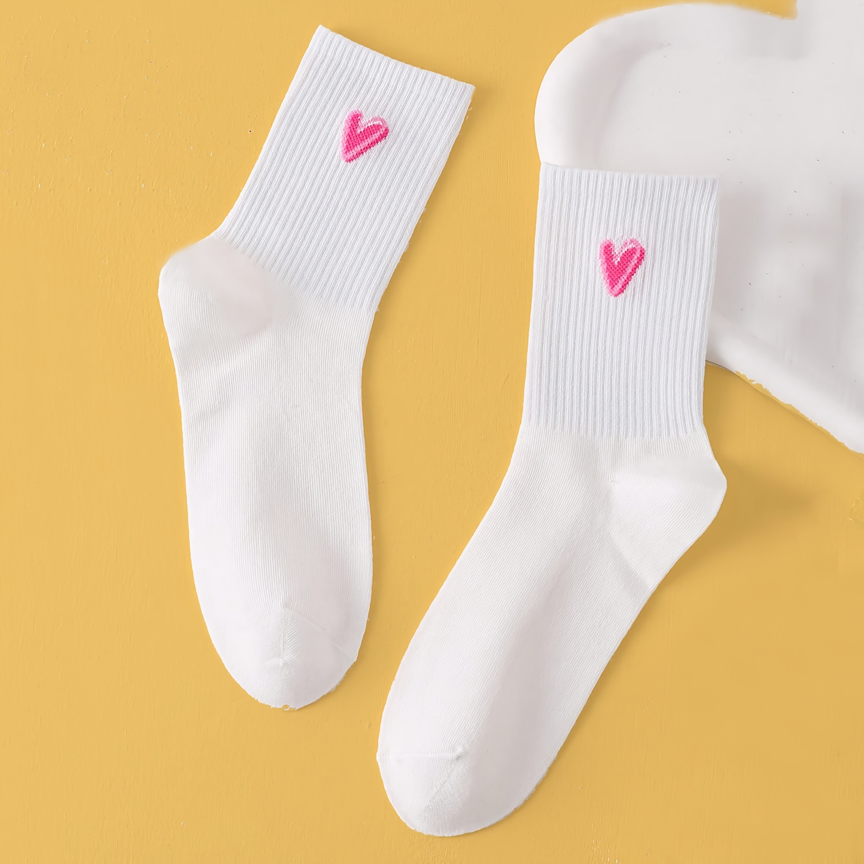 E-shop 1 Paar Herz Socken Liebes Socken Süße Socken Socken Weiße Socken Süße Socken für Damen Herz Design Niedliche Socken für Freund Bequeme Socken