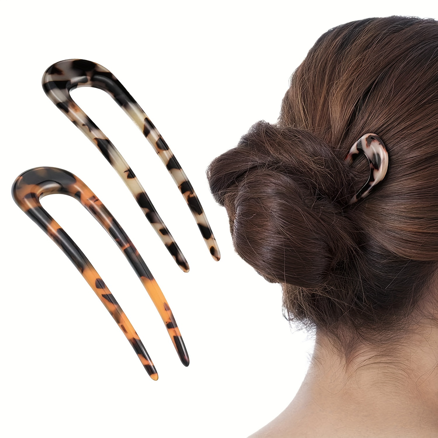 French Twist Kamm-Set – 3 Stück, 7-Zahn, Schwarz & Braun, Für Hochsteckfrisuren