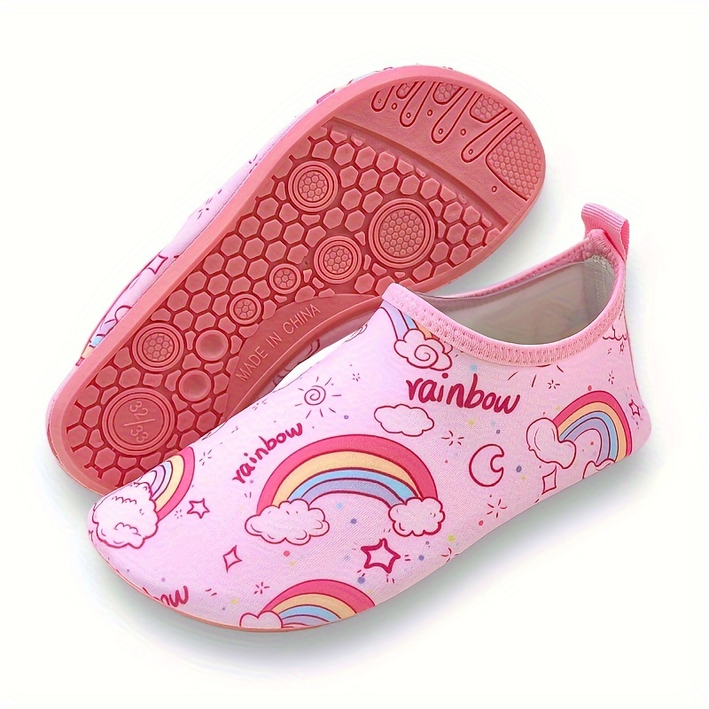 Image of Summer Girls' Stream Wading Shoes, Swimming And Surfing Shoes For Boys, Lightweight Beach Socks Shoes With , Cute Cartoon Water Shoes For Toddlers And Mid-grade Children For Seaside Surfing