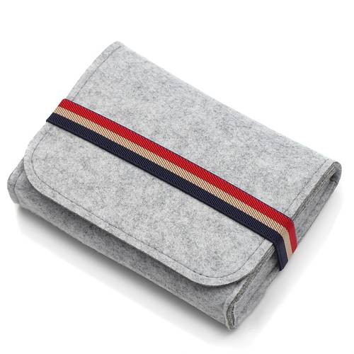 1pc felt cable organizer bag portable accessory storage box ideal for and cables travel and home use