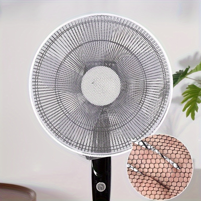 1pc washable fan dust cover   fabric safety net for home office use details 4