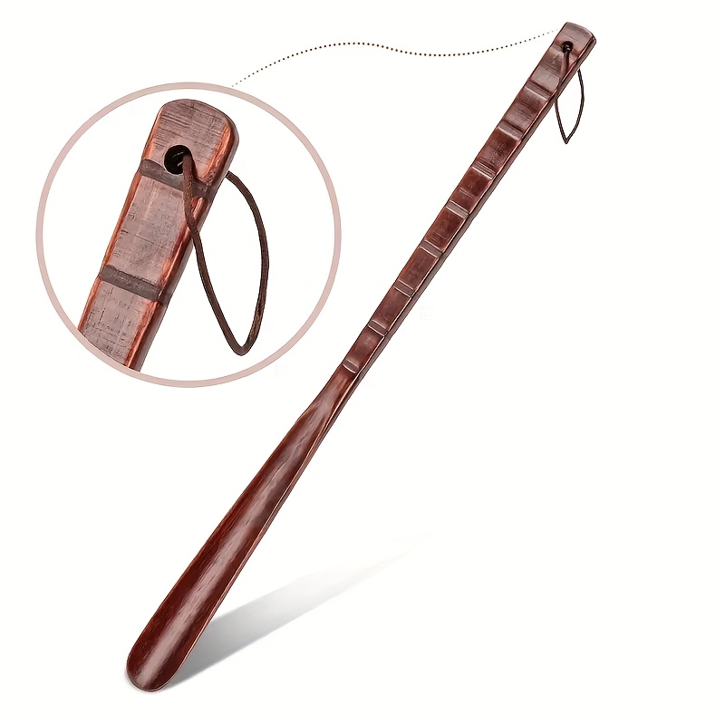 1pc long handled wooden shoehorn suitable for boots and shoe shafts 21 25in