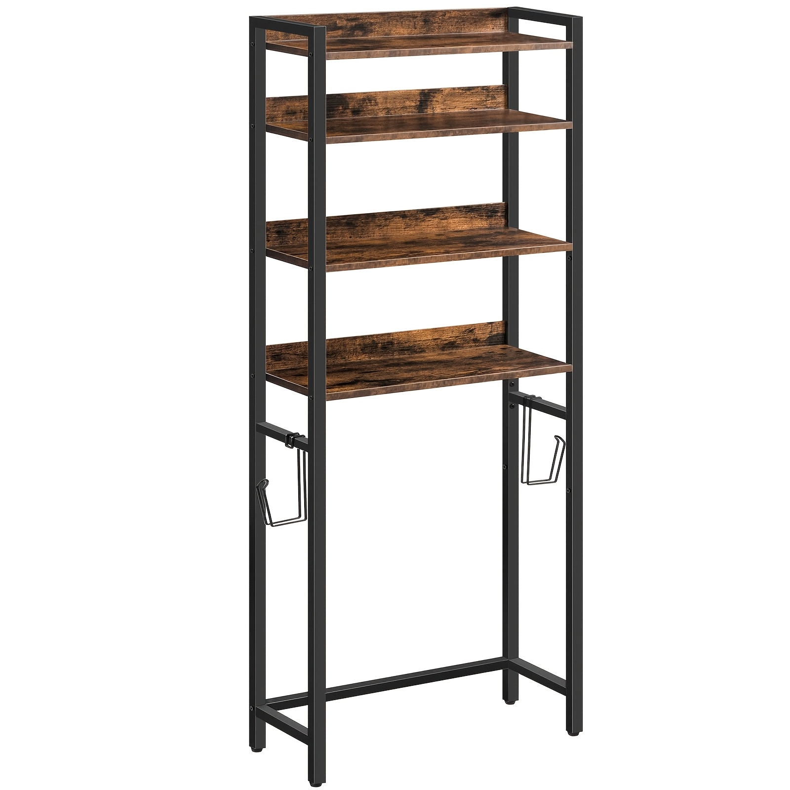 4-tier Freestanding Space Saver Toilet Rack | Over-the-toilet Storage Rack With , Bathroom Shelf Storage Rack, Easy To Assemble, , Made Of Metal And Wood