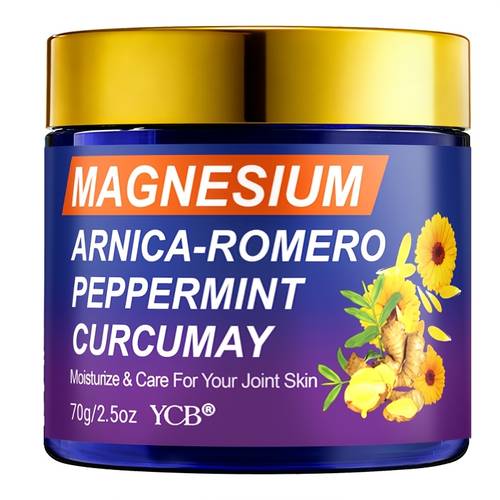 magnesium cream cares for your joint skin and muscles moisturizing with arnica peppermint rosemary and turmeric herbal ingredients absorbed its suitable for seniors and sports enthusiasts 70g 2 5oz