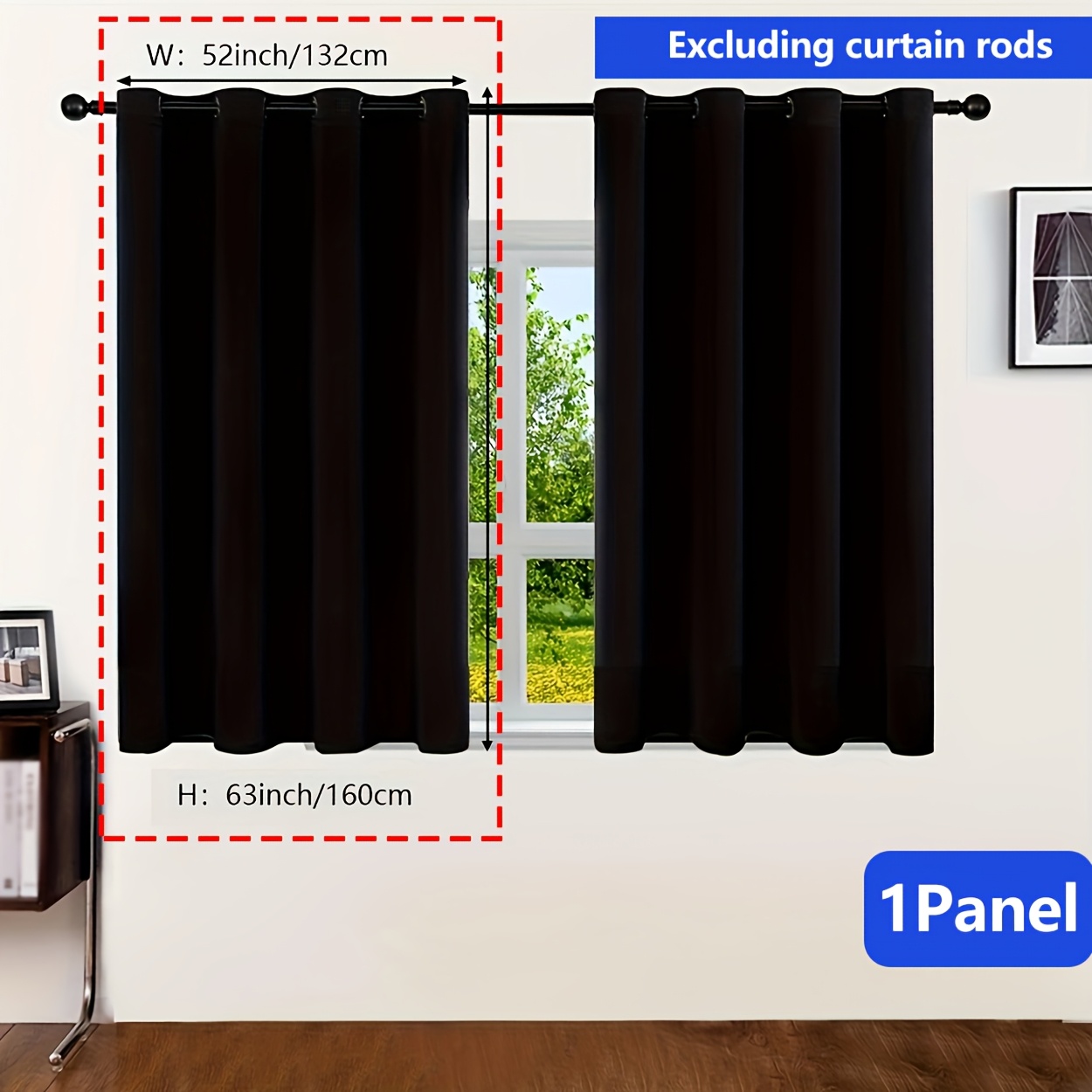 Modern Thickened Black -blocking Thermal Insulation Room Darkening Bedroom Sunshade Curtain With Loop Top, For Living Room And Balcony