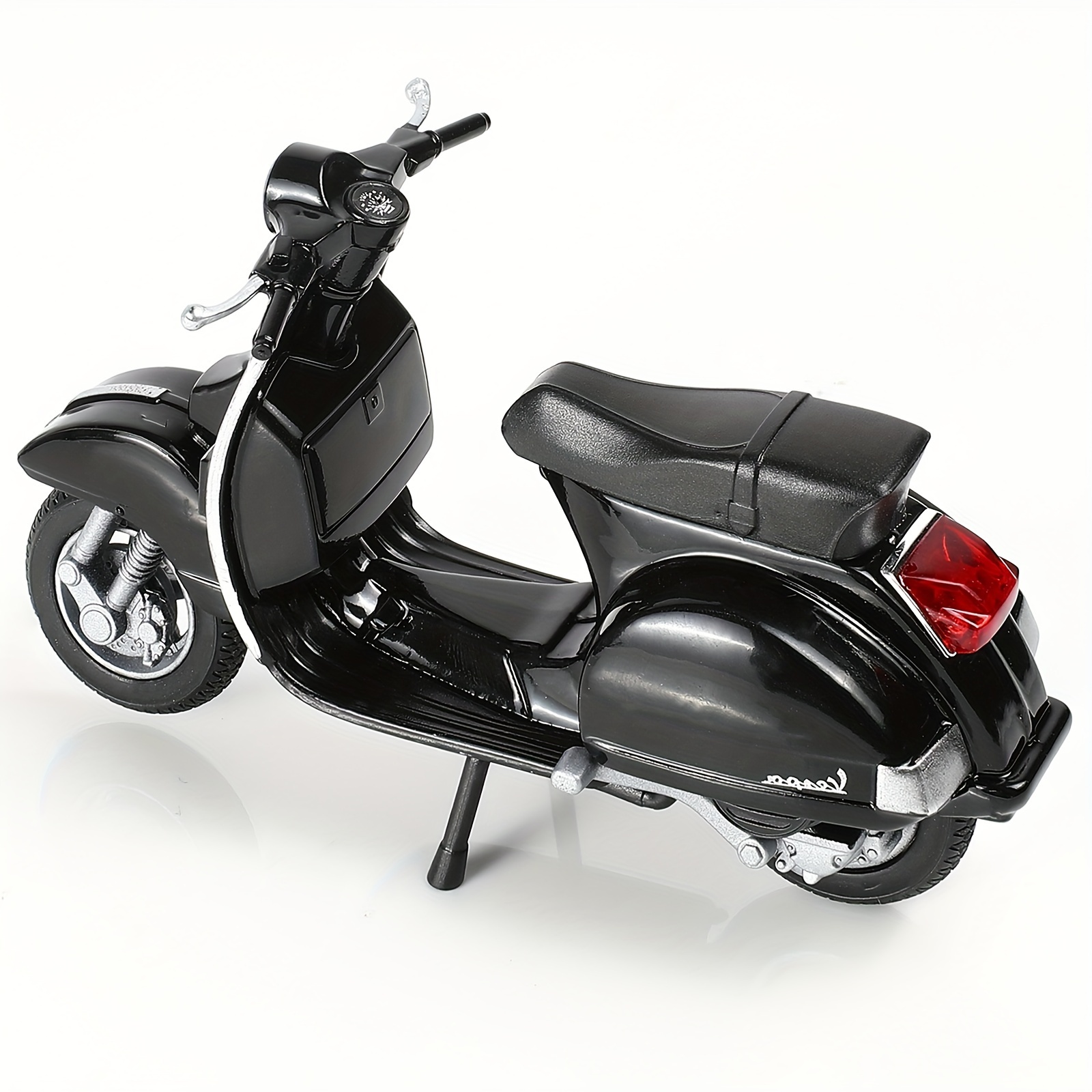 TEMU Welly Vespa Px 1/18 Scale Mini Scooter Model - Black, Collectible Souvenir Figurine & Cake Topper For Adults