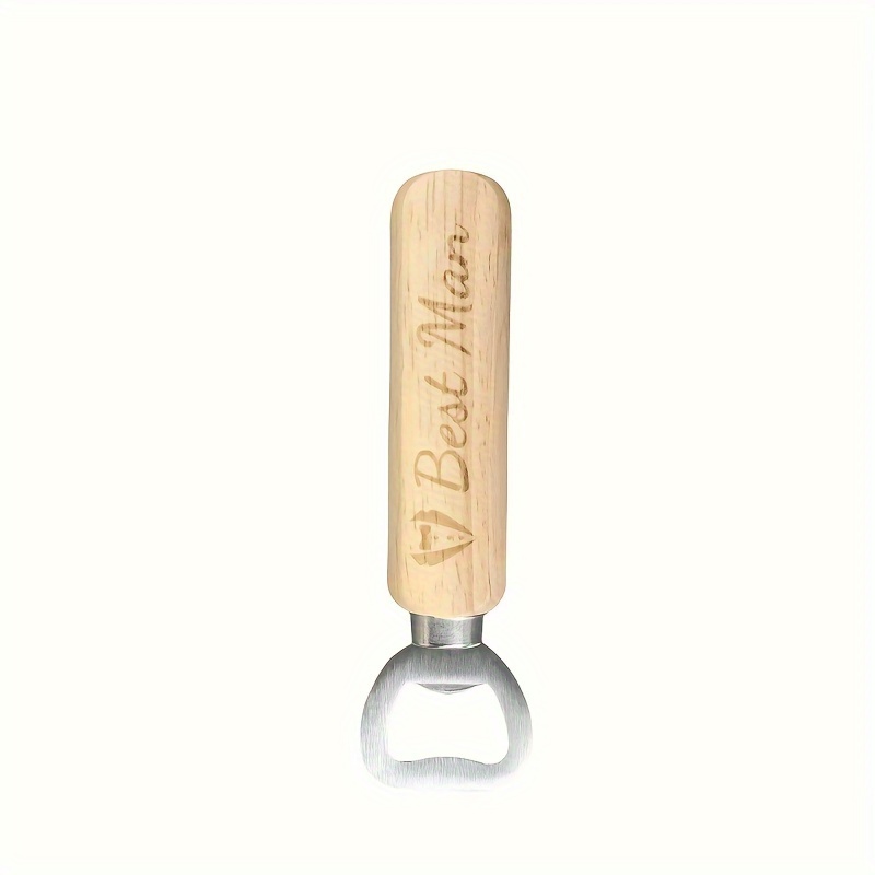 1pc Of Creative Wooden Bottle Opener, A Wedding Souvenir Gift For The Best Man/groomsman, A Present For The And Fathers, Wedding Gifts