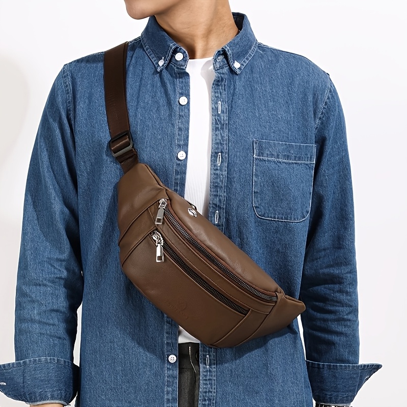 PU Leather Belt Phone Pouch Men