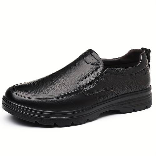 mens loafers cowhide business casual genuine faux leather breathable soft sole comfortable non slip wear resistant large size slip on faux leather shoes