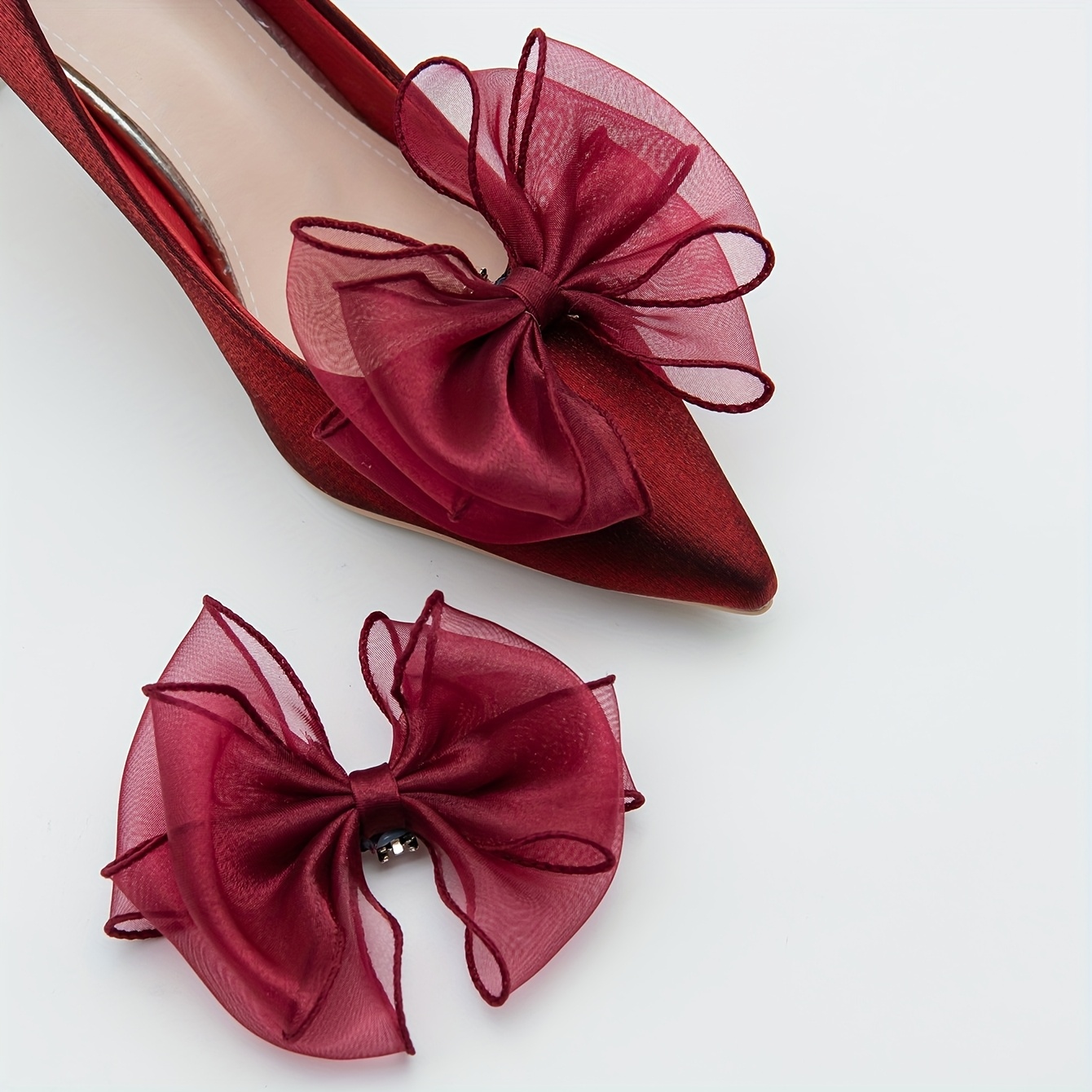 burgundy chiffon xie decorative accessories Temu Bahrain