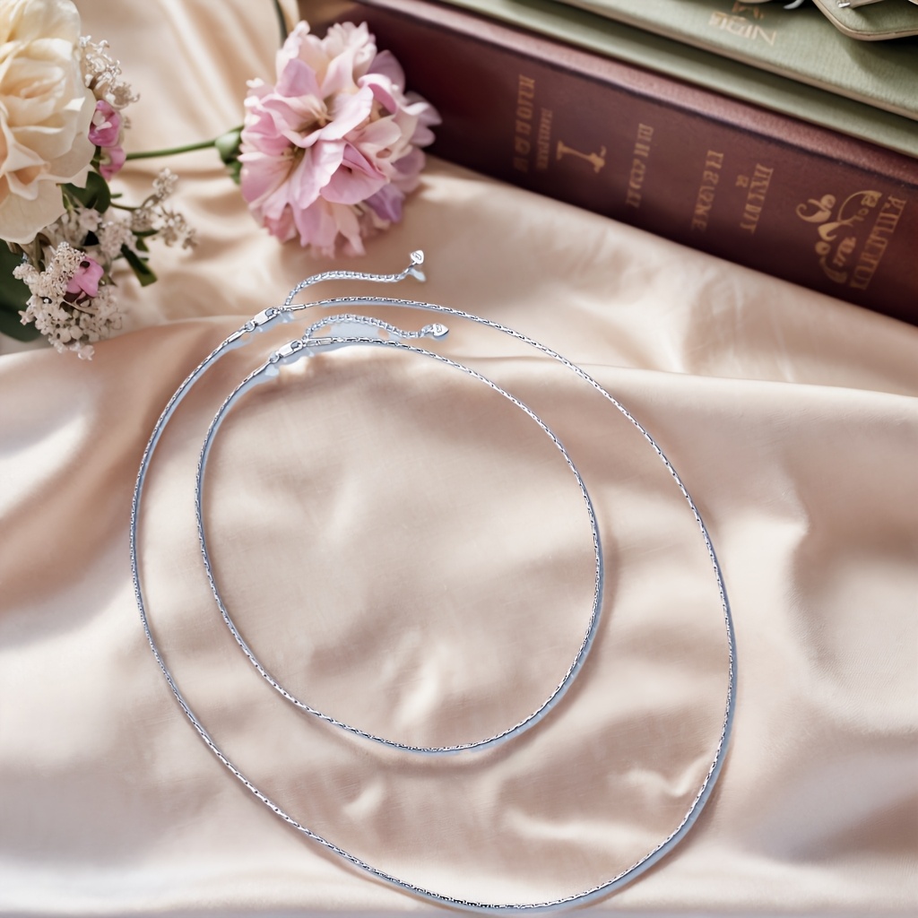 S925 Silver-Plated Bamboo Joint Chain Necklace, Unisex