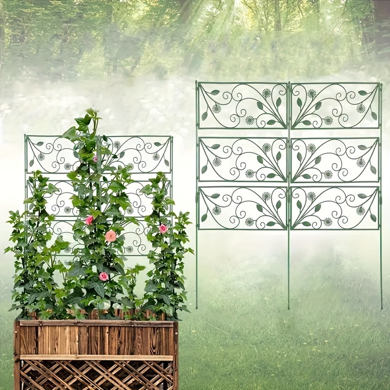 

1pc, Classic Style Outdoor Vine Climbing Frame, European Metal Garden Trellis For Climbing Plants Roses, Folding Expandable Fence Wall Grid, 17.72in Height With 0.25in Column Diameter
