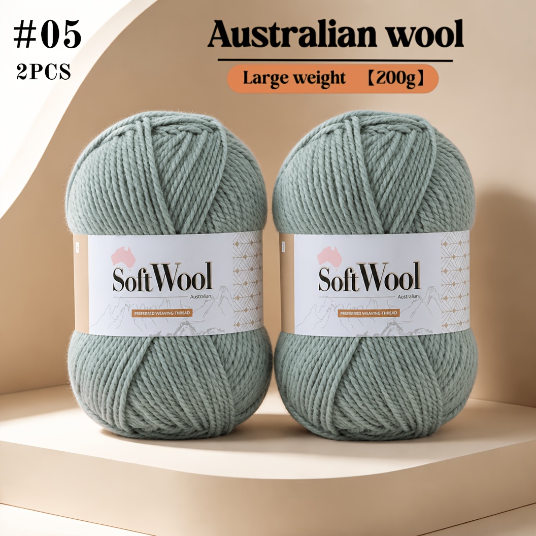 TEMU Set de 2 ovillos de lana de gran volumen y calidad. 100G por , total de 200G. Lana de grosor medio y cómoda, hilo artesanal para crochet y
