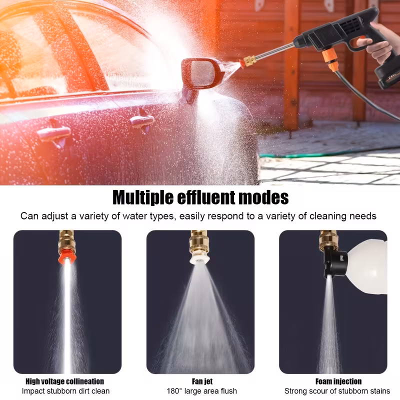 cordless portable pressure washer with 2 batteries 3000psi cordless power washer 24v battery for car driveways 16 5ft hose included details 1