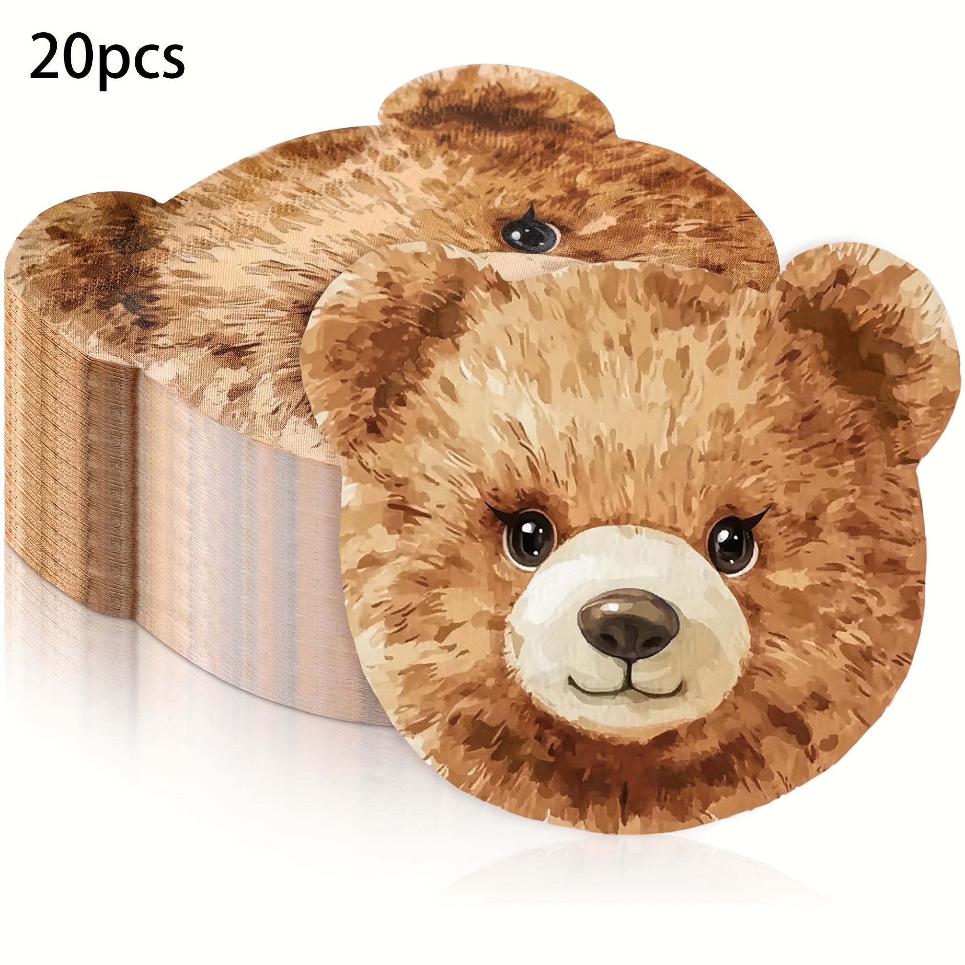 E-shop 20/40/60/100 Stück, Bärenförmige Servietten Wir können es kaum abwarten Babe Shower Dekorationen Braunbär Partyzubehör Einwegpapierlappen für