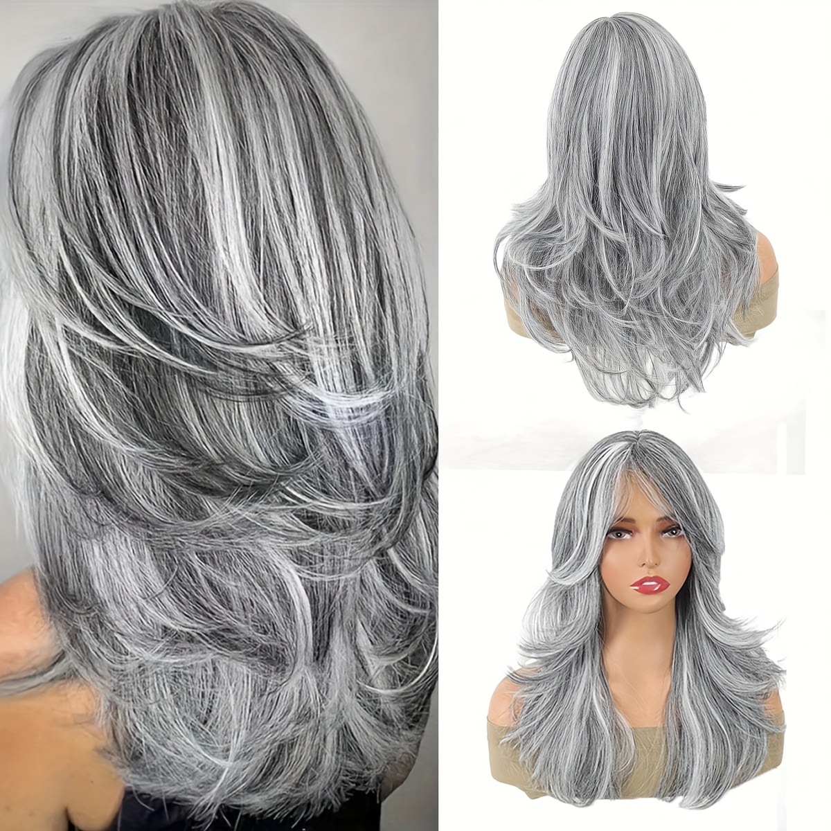 

Long Wigs With Soft, Wavy, Layered Synthetic Hair For Women - And Party Use