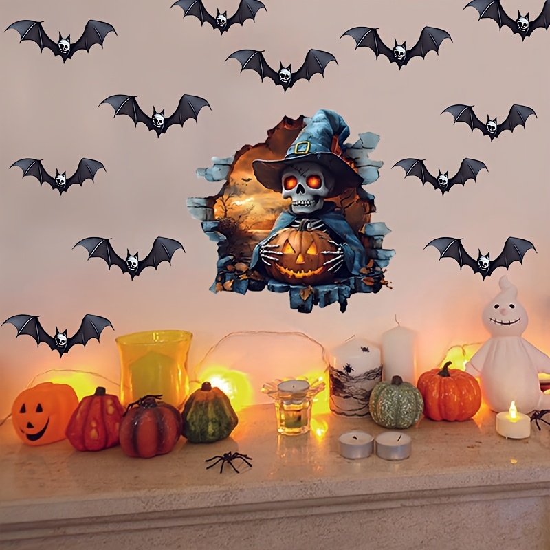 Decorazione Zucca Finestra Adesivo Vettoriale Di Halloween Una Linea Disegnata A Mano Di Zucca Emoticon Di Halloween Jack O Decorazione Casa Horror