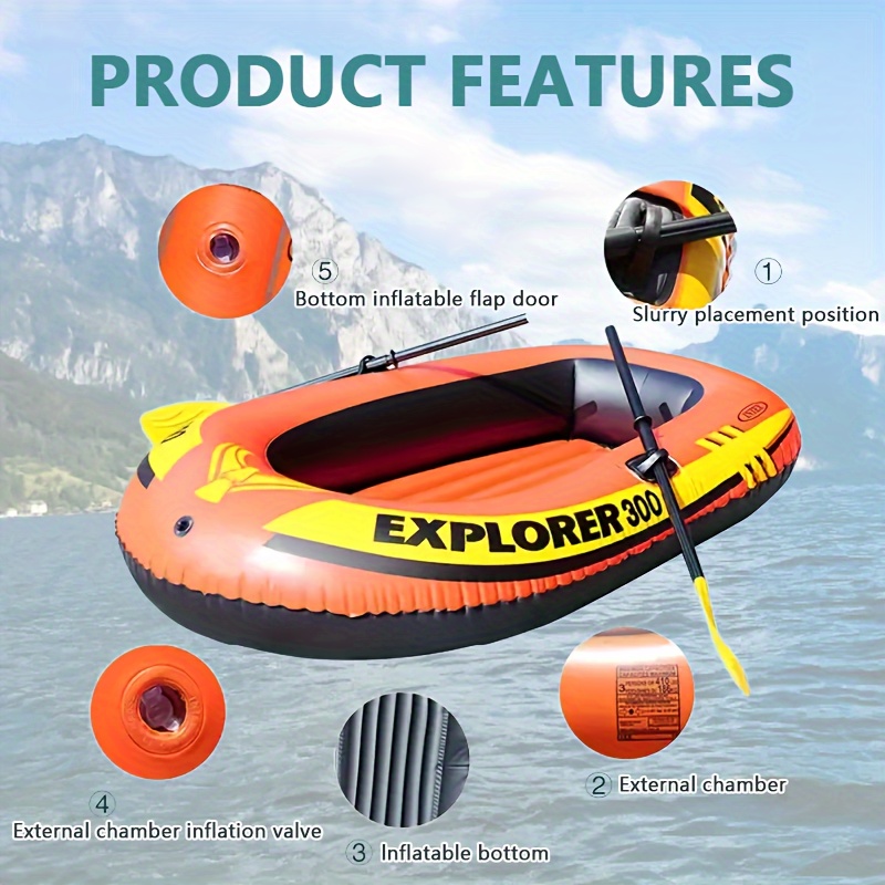 192*113*40cm Portable Inflatable Boat Canoe Inflatable Fishing Kayak Rafting  & Fishing Boats Raft With Oars Pump For Adult