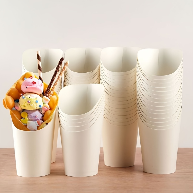 TEMU 30pcs Disposable Cup Cowhide Mouth Cup, Egg Boiled And Packaged Box String Ice Cream Paper Cup