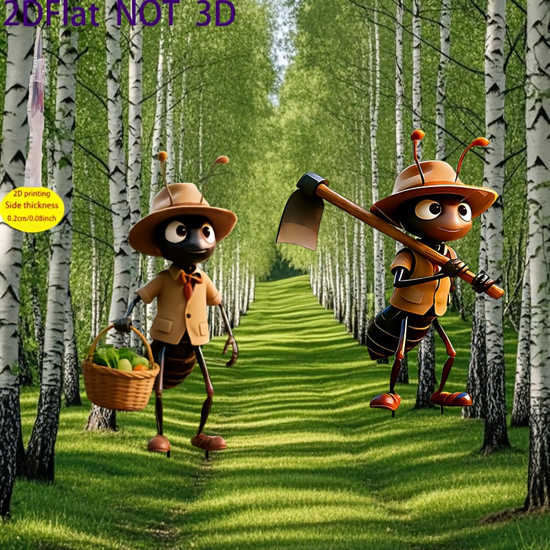 E-shop 2D Flach, [2D Flach] 2D Flach, 2 Entzückende Acryl-Ameisen-Begleiter, Ideal für Gartendekoration, Rasen, Garten Hofverzierung, ein Perfektes