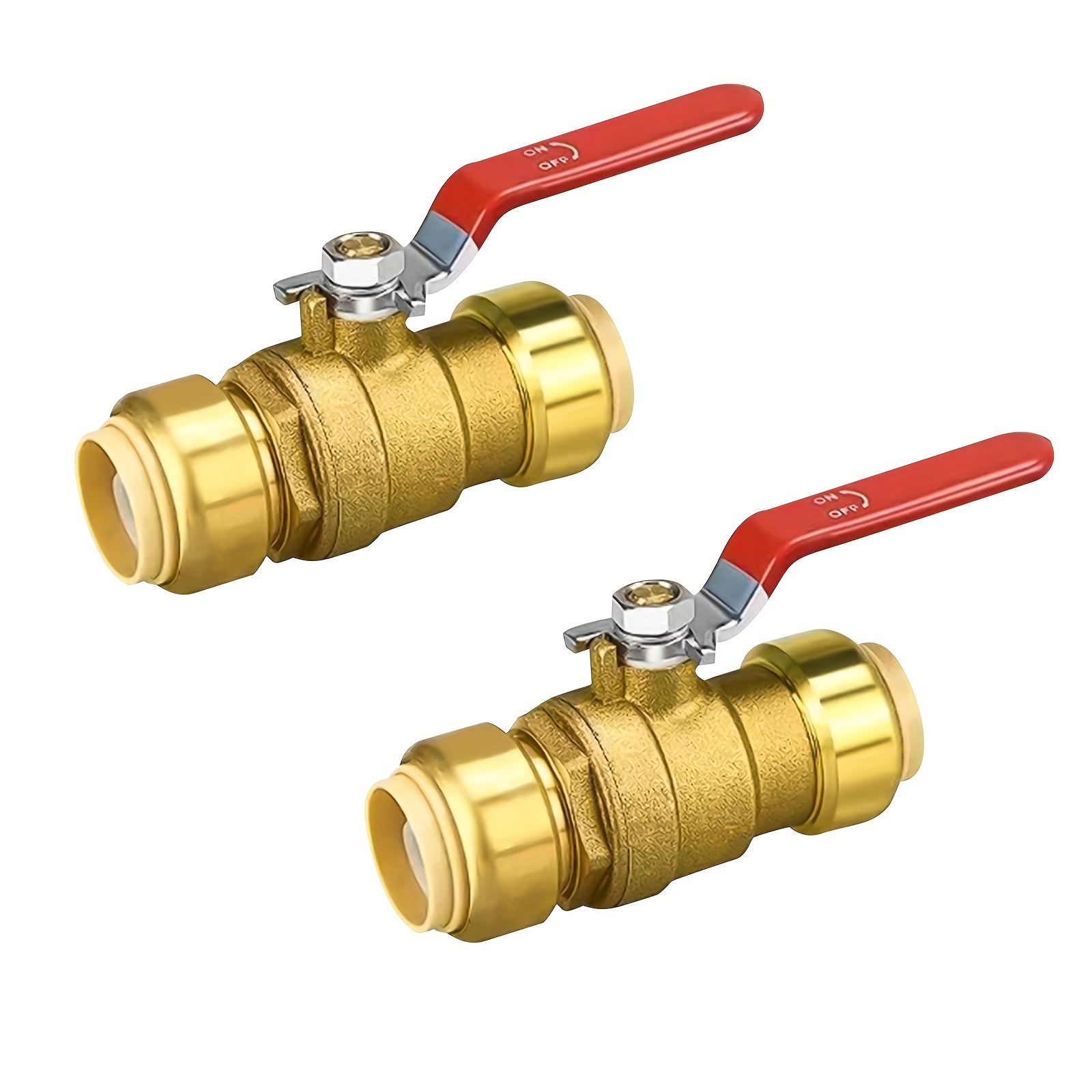 

2pcs, 1/2 Inches Ptc Shut Off Valve, 1/2 Inches Ptc , No Lead Brass Plumbing Water Valve, Push To Connect Pex, Copper, Pipe