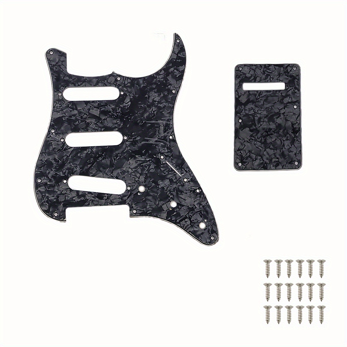 

11-hole Sss Standard Guitar Pickguard And Set, Triple-ply For 3 Single-coil Pickups With Mounting Screws - Plastic Material