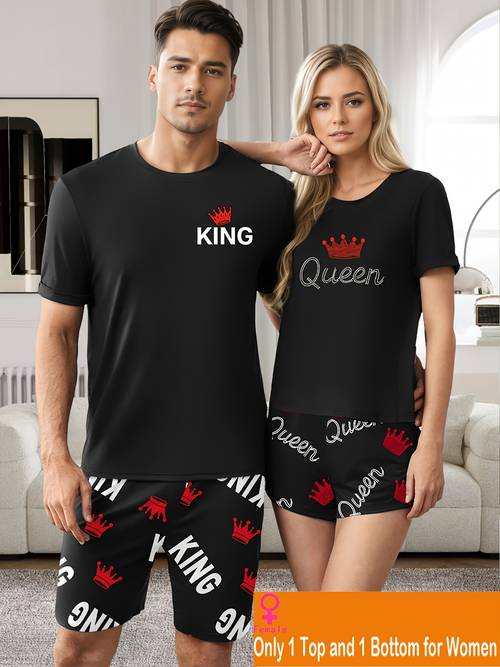 men women valentines day style loungewear short sleeve shorts letter pajama pair of pants for men or women