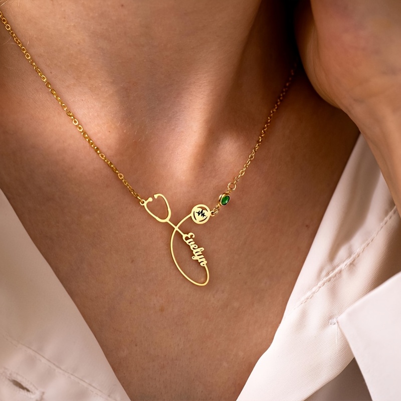 Personalized Stethoscope Custom Necklace for Women