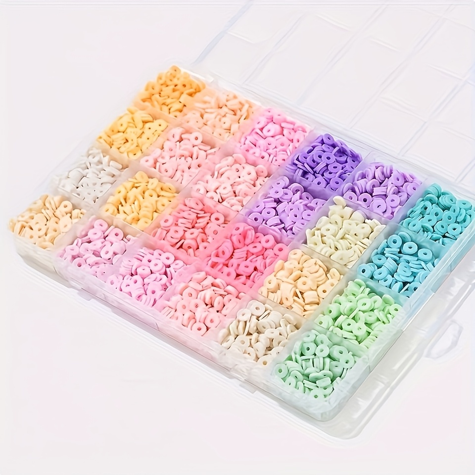 Image of 2360pcs Per Box, A Of Polymer Clay Beads In For Fashion Projects, Including Additions For Making Bohemian Bracelets And Necklaces With Letter Beads. It Features 24 Colors And Is Suitable For Beginners