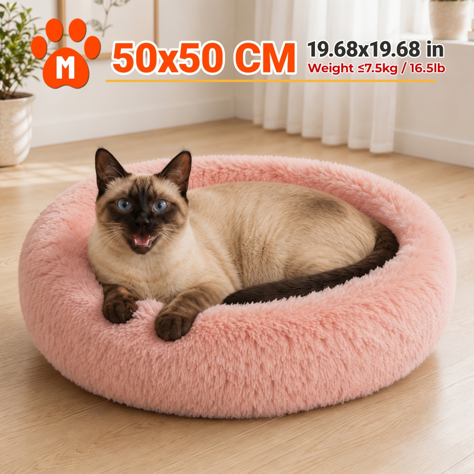 TEMU Warm Dog Bed, Extended Plush Pet Sofa Bed, Fluffy Nest-style Bed, Universal Bed, Suitable For Different Sizes Of Cats And Dogs For Indoor Use