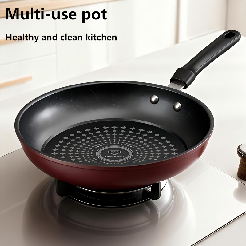 TEMU Frying Pan, Flat Bottomed Pan, Multi-functional Pan For Home Use, Thickened Version, Suitable For Outdoor Use, Camping Pan, Universal For