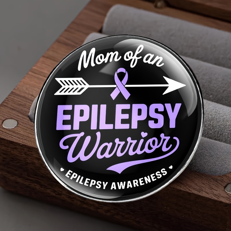 TEMU Purple Ribbon Epilepsy Safety Pin Brooch Metal Alloy Badge Accessory, Suitable For Clothing, Hats, Backpacks - A Fashionable Accessory For , ,