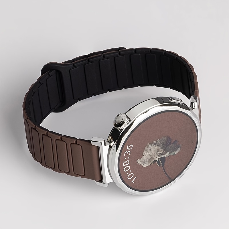 TEMU 1 pièce Bracelet de montre magnétique en et respirant pour homme et femme - Bracelet de sport à dégagement rapide 18mm/20mm/22mm, Bracelet de