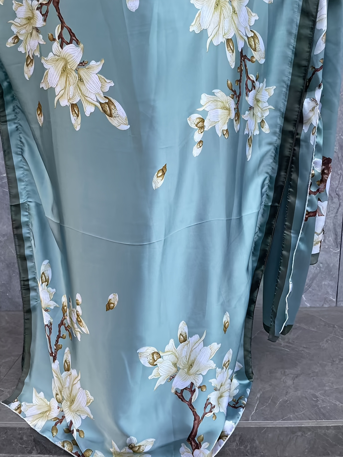 plus size floral tunic dress polyester crew neck longline - Temu Bahrain
