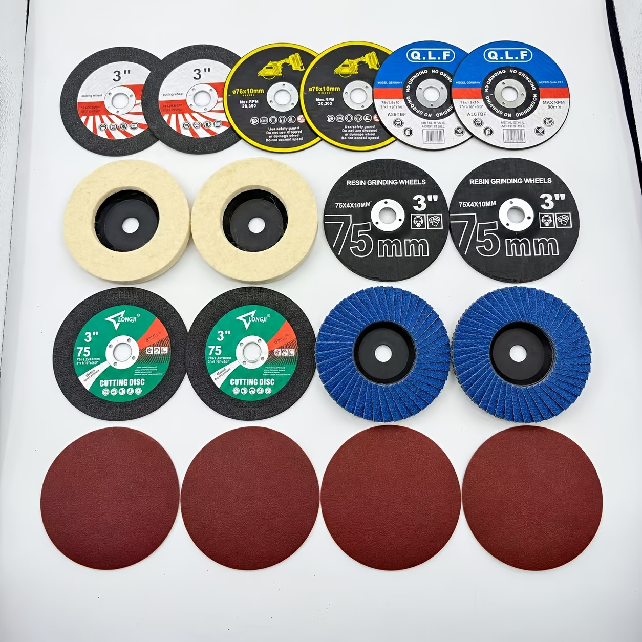 TEMU Set da 18 pezzi da 3 pollici / 76 mm, utensile multifunzionale in metallo per taglio, lucidatura e smerigliatura, inclusi 8 dischi da taglio in