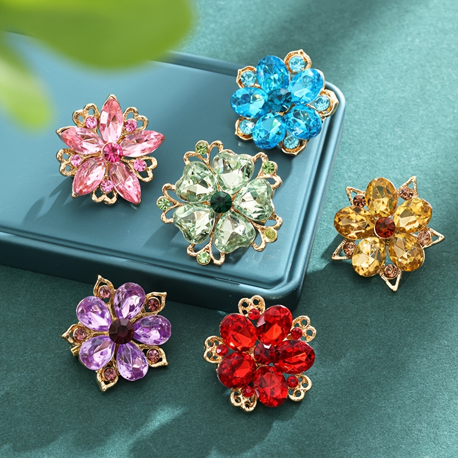 

6pcs - Flower Style Small Brooches For Women's Clothing, Evening Dresses, Coats, Anti-slip Pins, High-end Accessories