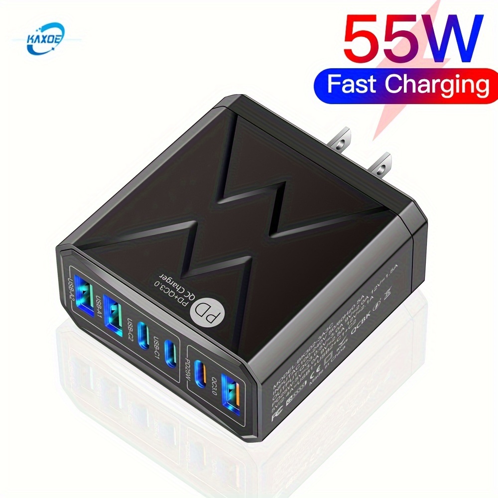 

55w Fast Charging Phone Charger Adapter Usb C Phone Charger Pd Type-c Charger Usb Wall Phone Charger For Iphone For Samsung