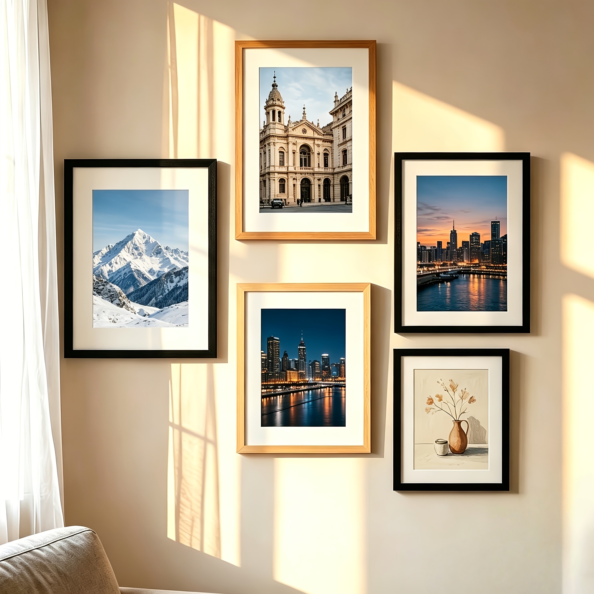 2pcs Photo Frame, A3/A4/30 X 40Cm, Wooden Frame, Photo Wall Set, Table Decoration, Delicate Texture, Living Room/Office/Bedroom Decoration, Poster Frame, File Frame, Minimalist Style, Versatile Decoration, Suitable for Wall And Desktop