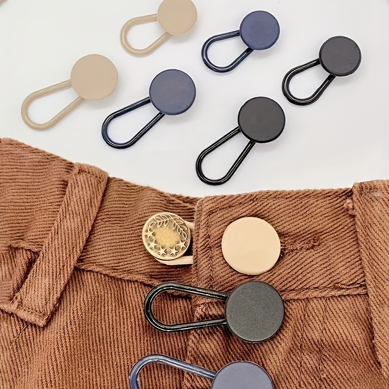 6-pack Universal Fit Waistband Extenders, No-sew Detachable Denim Button Extenders, Adjustable Elastic Waistband Buttons For Jeans, Style, Plastic, For Daily , College