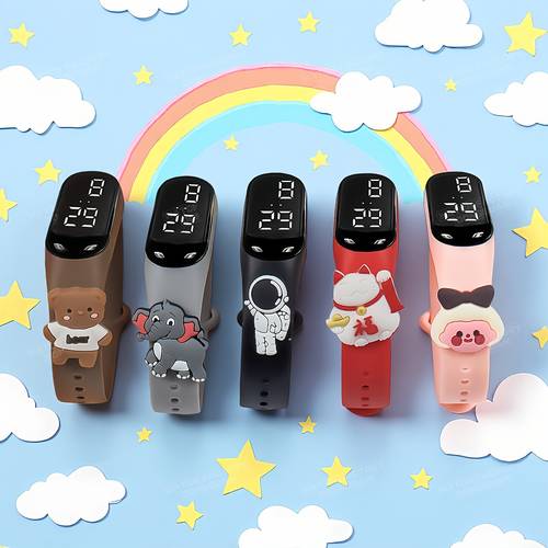 5pcs digital watch led touchscreen sports bracelet ideal for daily wear and sports perfect gift for valentines day christmas and festival essential for teens on the fashion quartz