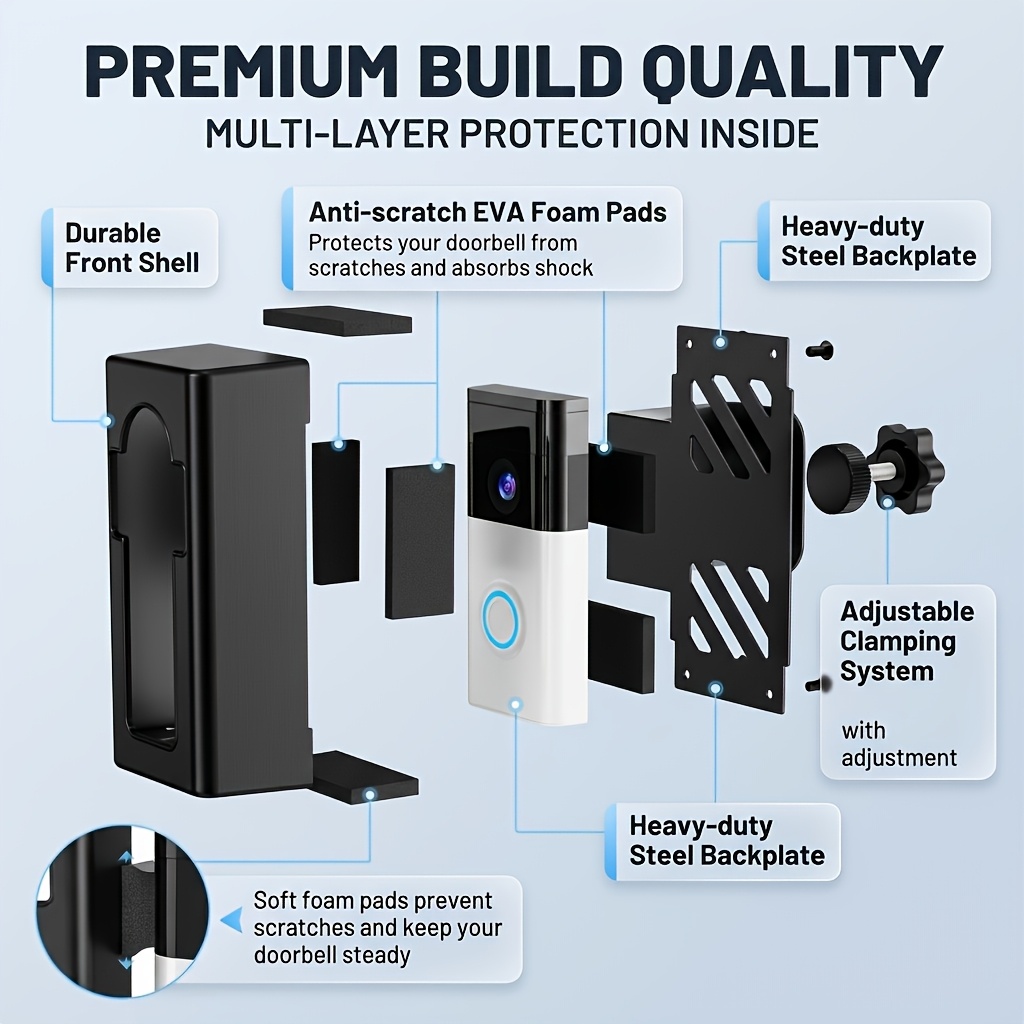 No-Drill Video Doorbell Mount for Easy Installation