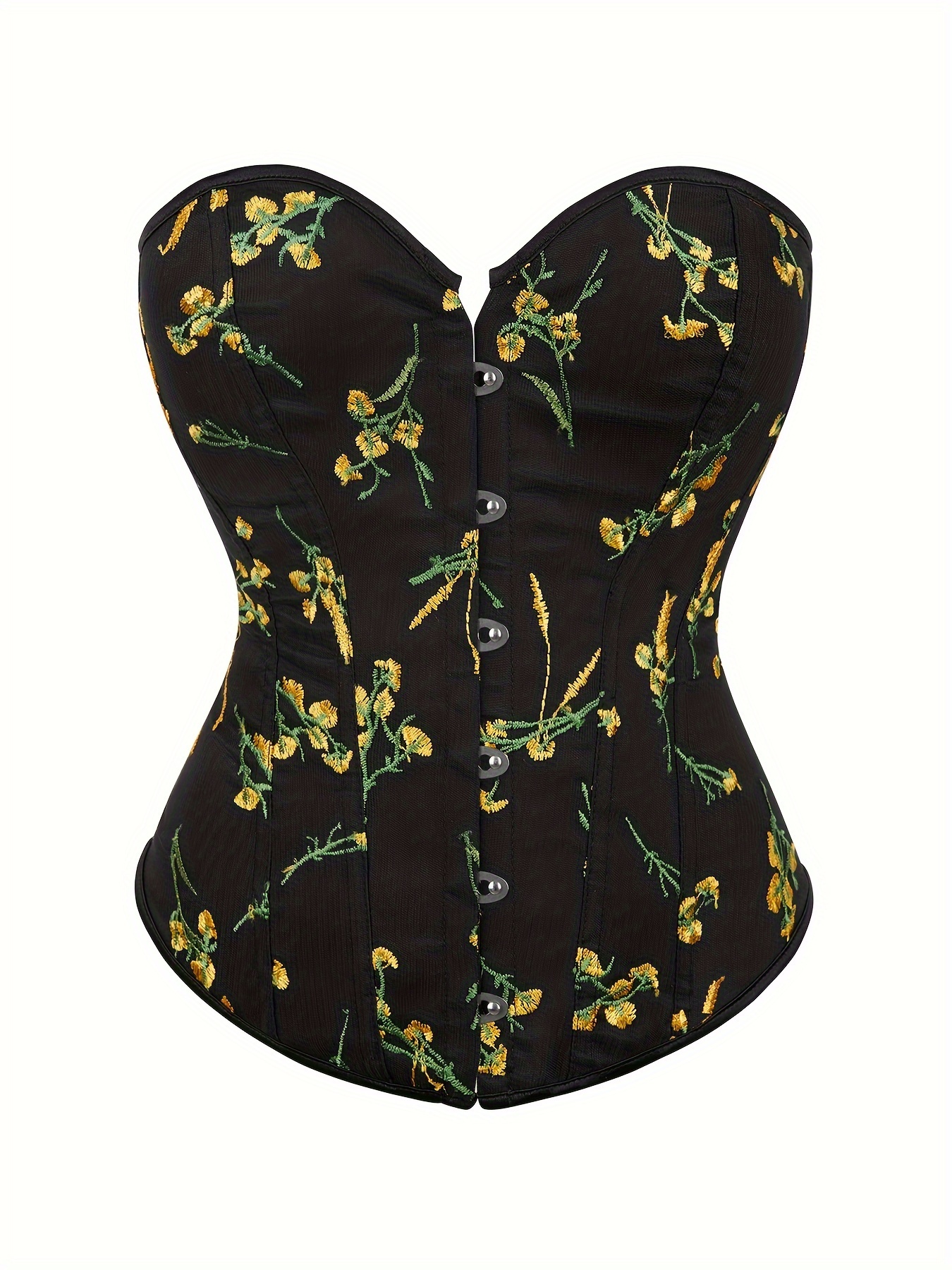 blusa corsé bustier bordada floral mujer corsé cintura sin Temu