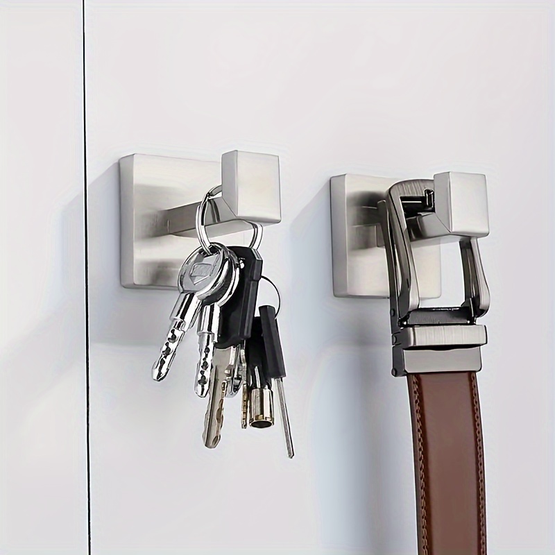 Set Of 2/4 Stainless Steel Hooks For Hanging Towels, Bathrobes, Clothes, Hats, Etc. Wall-mounted Design, High-end Bathroom Accessory, Perfect For Christmas/Halloween Gifts.