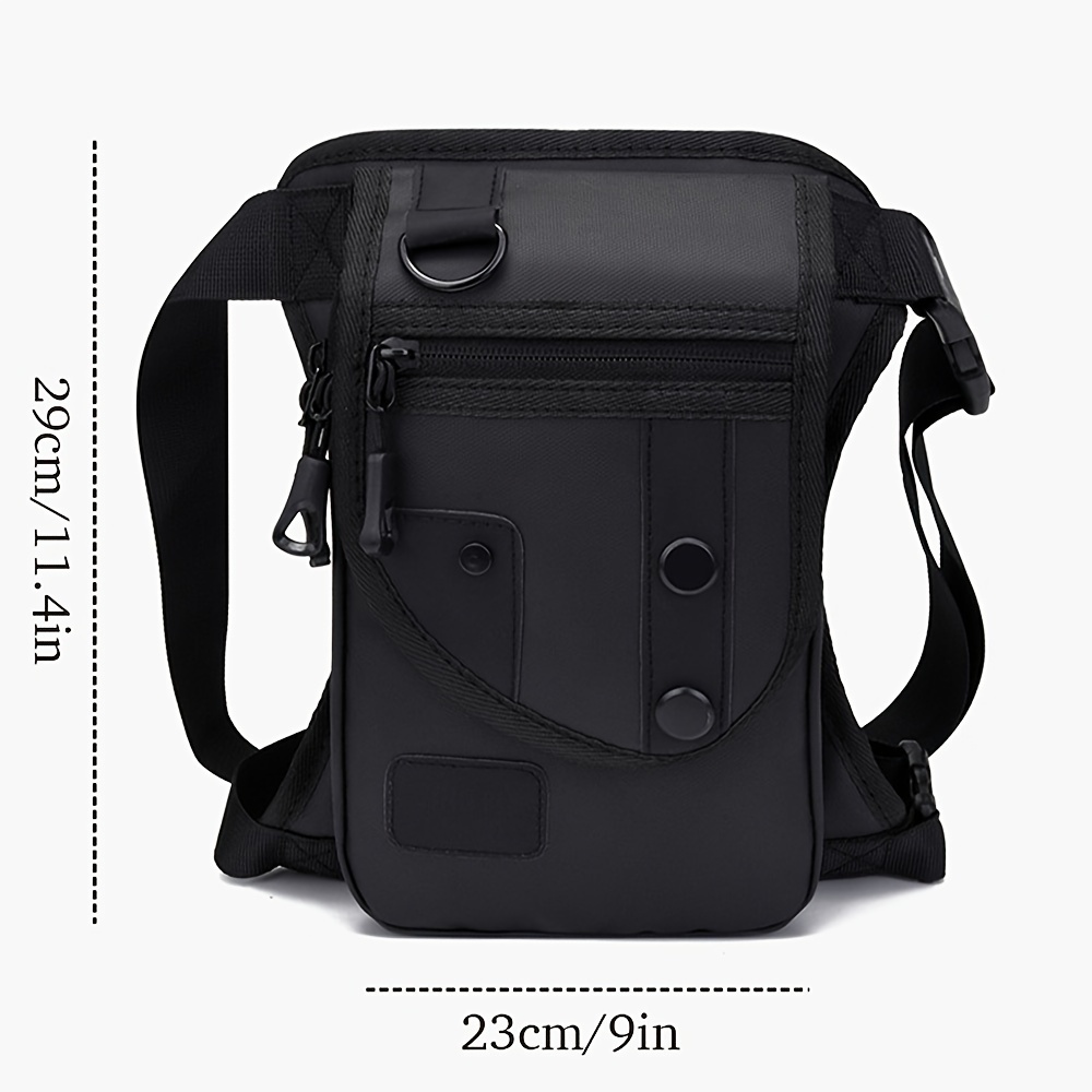 men nylon drop legs bags fashion hip waist pack thigh fanny packs multifunction riding male shoulder messenger bag details 0