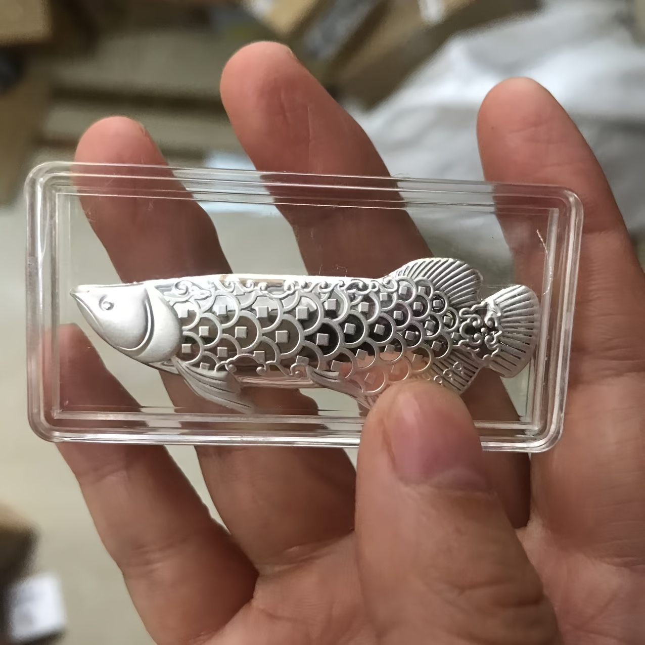 장인정신으로 제작된 999 스털링 실버 티 인퓨저 - 우아한 차 추출을 위한 드래곤 피쉬 디자인,  , 차 예술 장식, 방 장식에 완벽